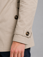 Men's Double Breasted Coat with Zip Pocket