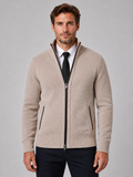 Men's Full Zip Cardigan with Funnel Neck