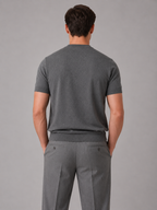 Men's Grey Knit Top with Crew Neck