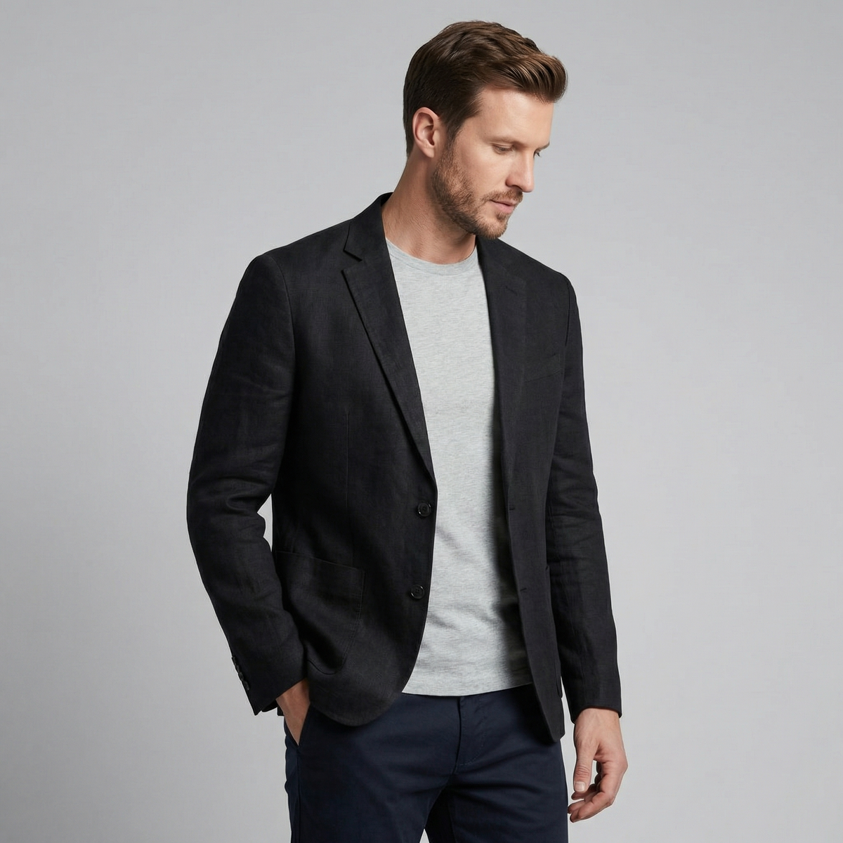 Callum | Light Blue Blazer with Notch Lapel