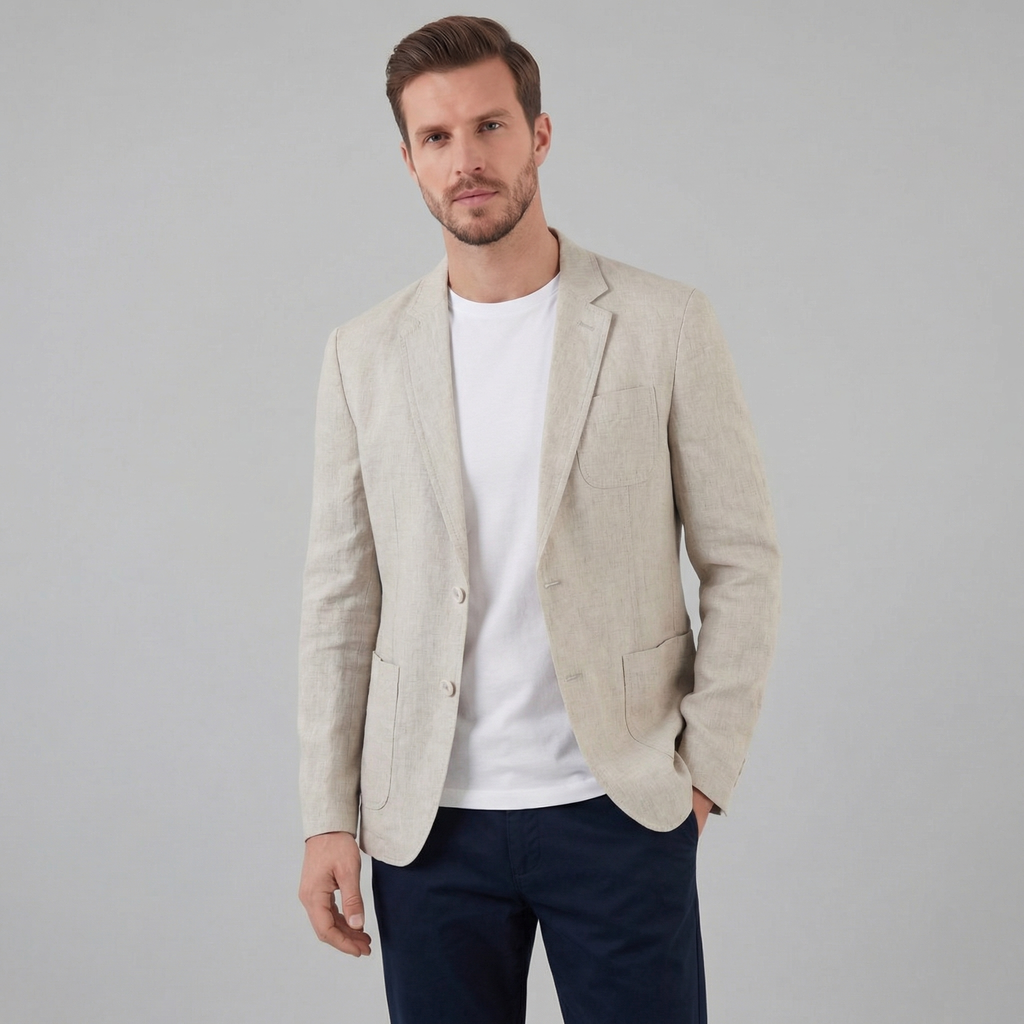 Callum | Light Blue Blazer with Notch Lapel
