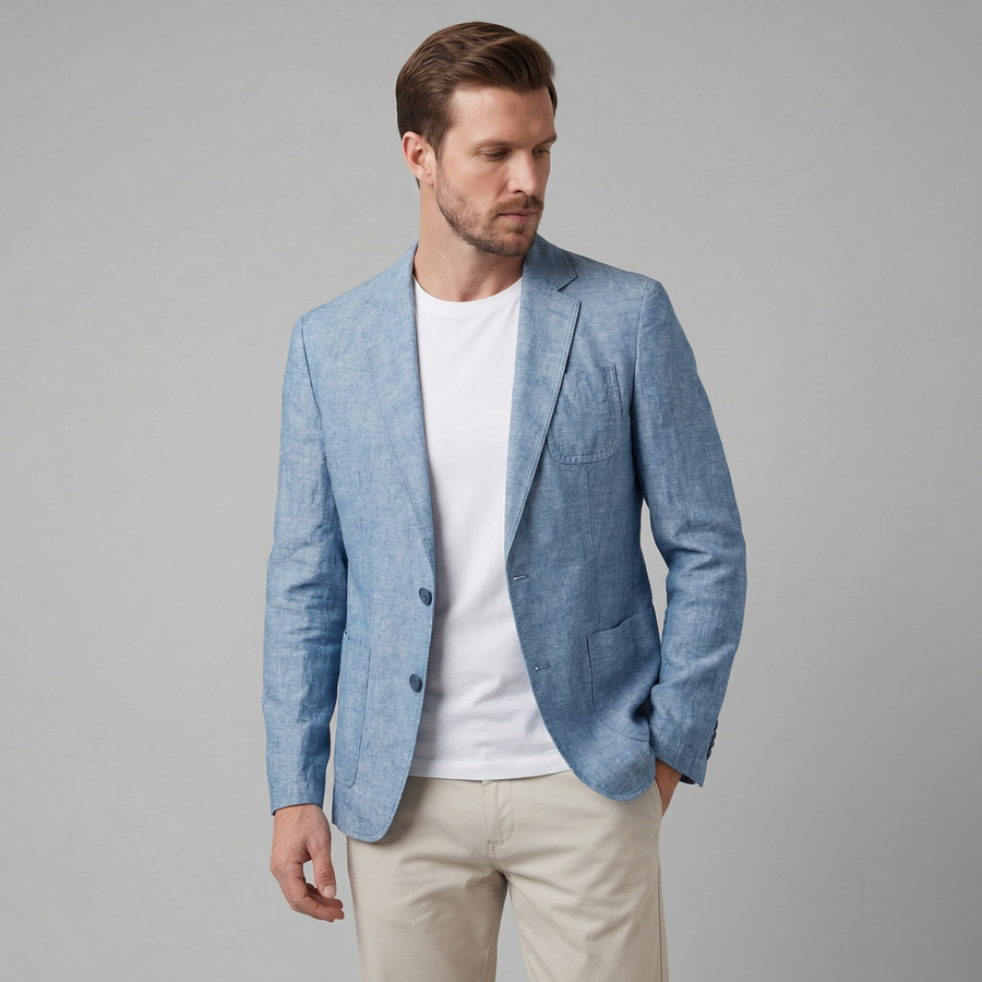 Callum | Light Blue Blazer with Notch Lapel