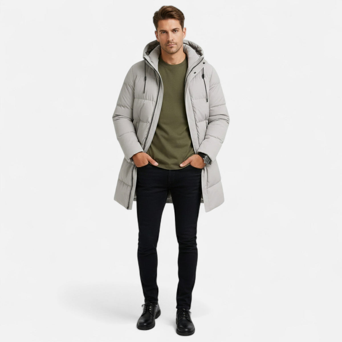 Julian | Long Puffer Jacket with Adjustable Hood