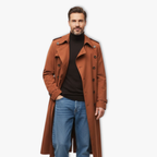 Bennett | Long Trench Coat with Notch Lapel