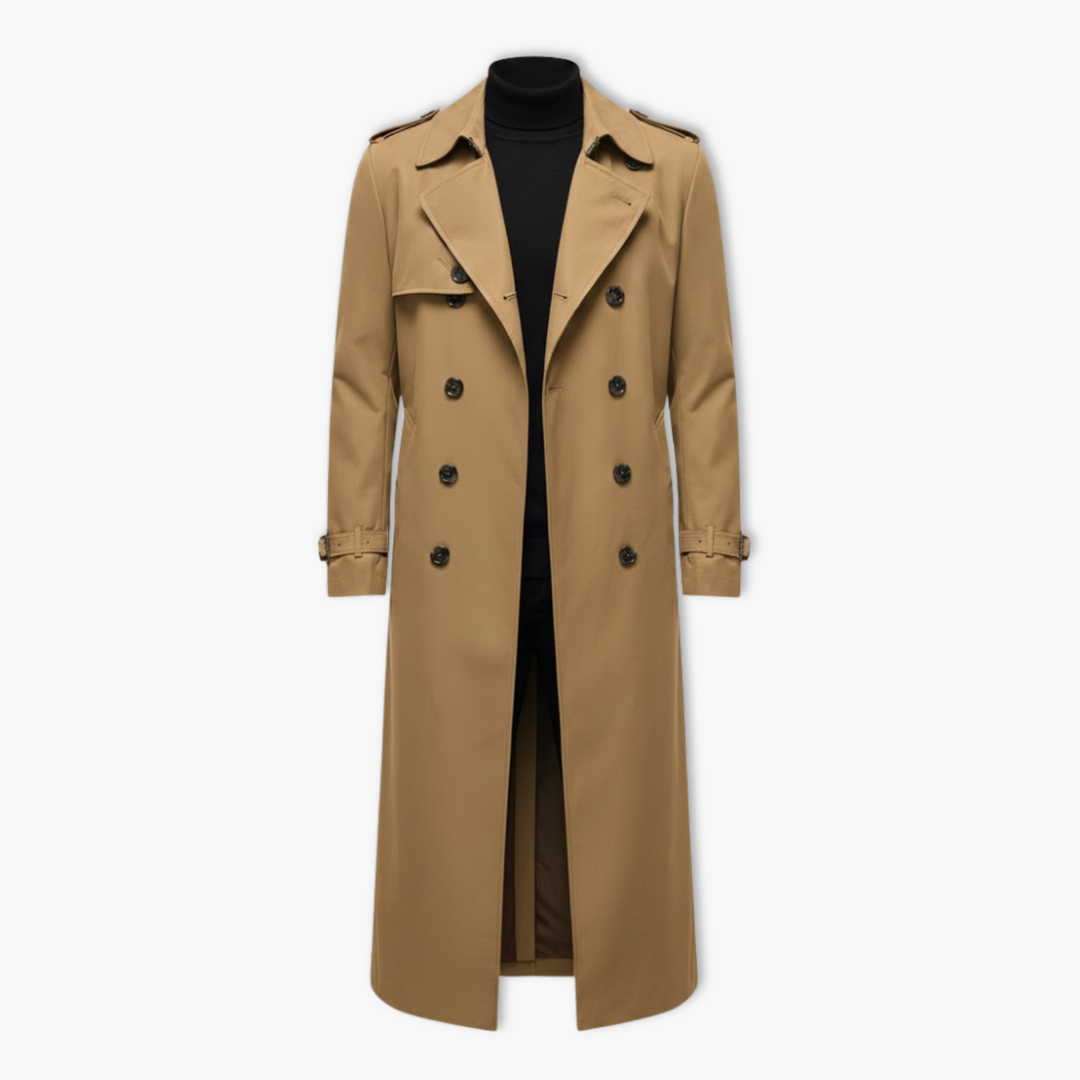 Bennett | Long Trench Coat with Notch Lapel