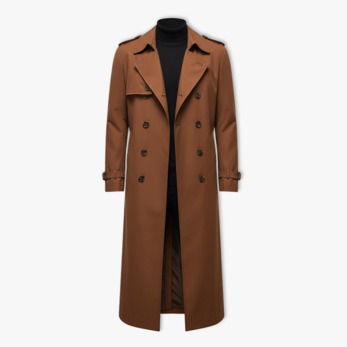 Bennett | Long Trench Coat with Notch Lapel