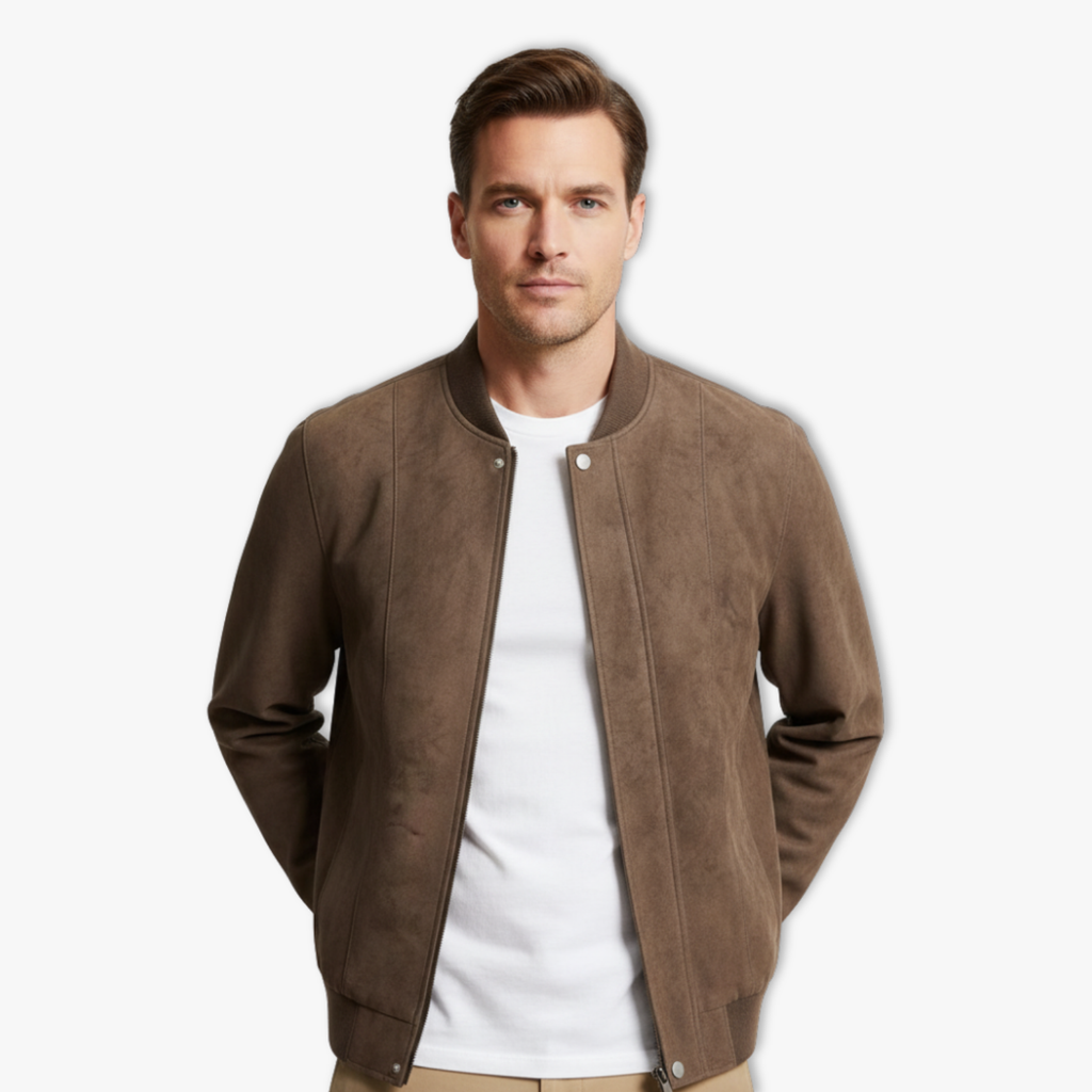 Fletcher | Varsity Bomber Jacket with Snap Front