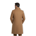 Rhys | Mid Length Wool Coat with Notch Lapel