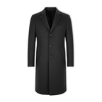 Rhys | Mid Length Wool Coat with Notch Lapel