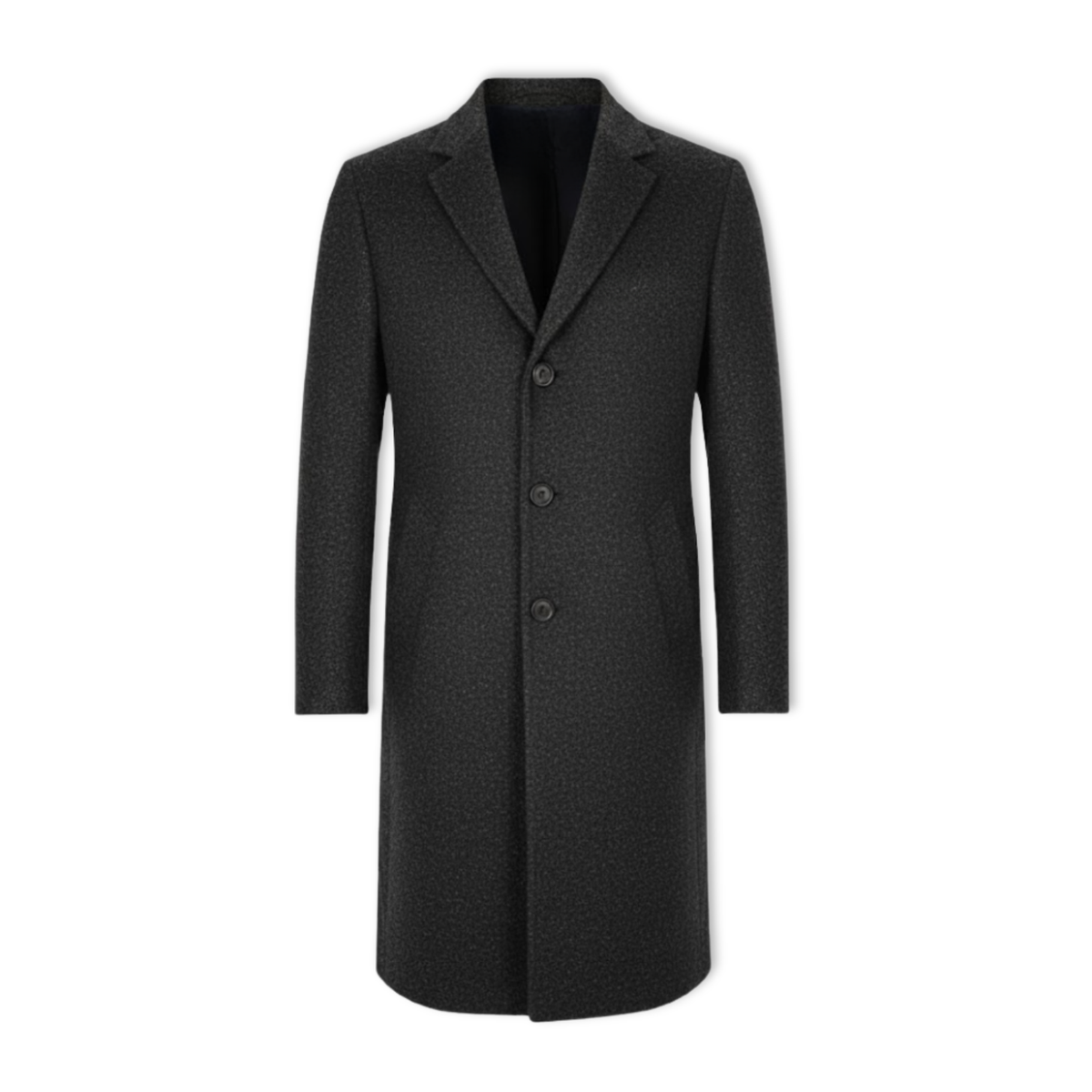 Rhys | Mid Length Wool Coat with Notch Lapel
