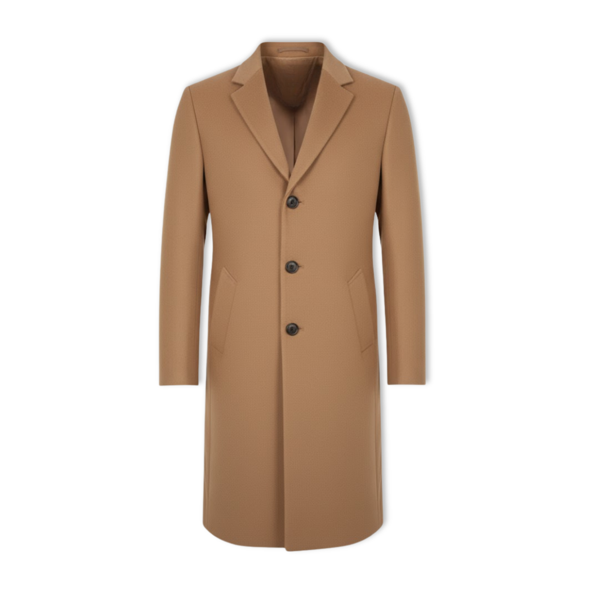 Rhys | Mid Length Wool Coat with Notch Lapel
