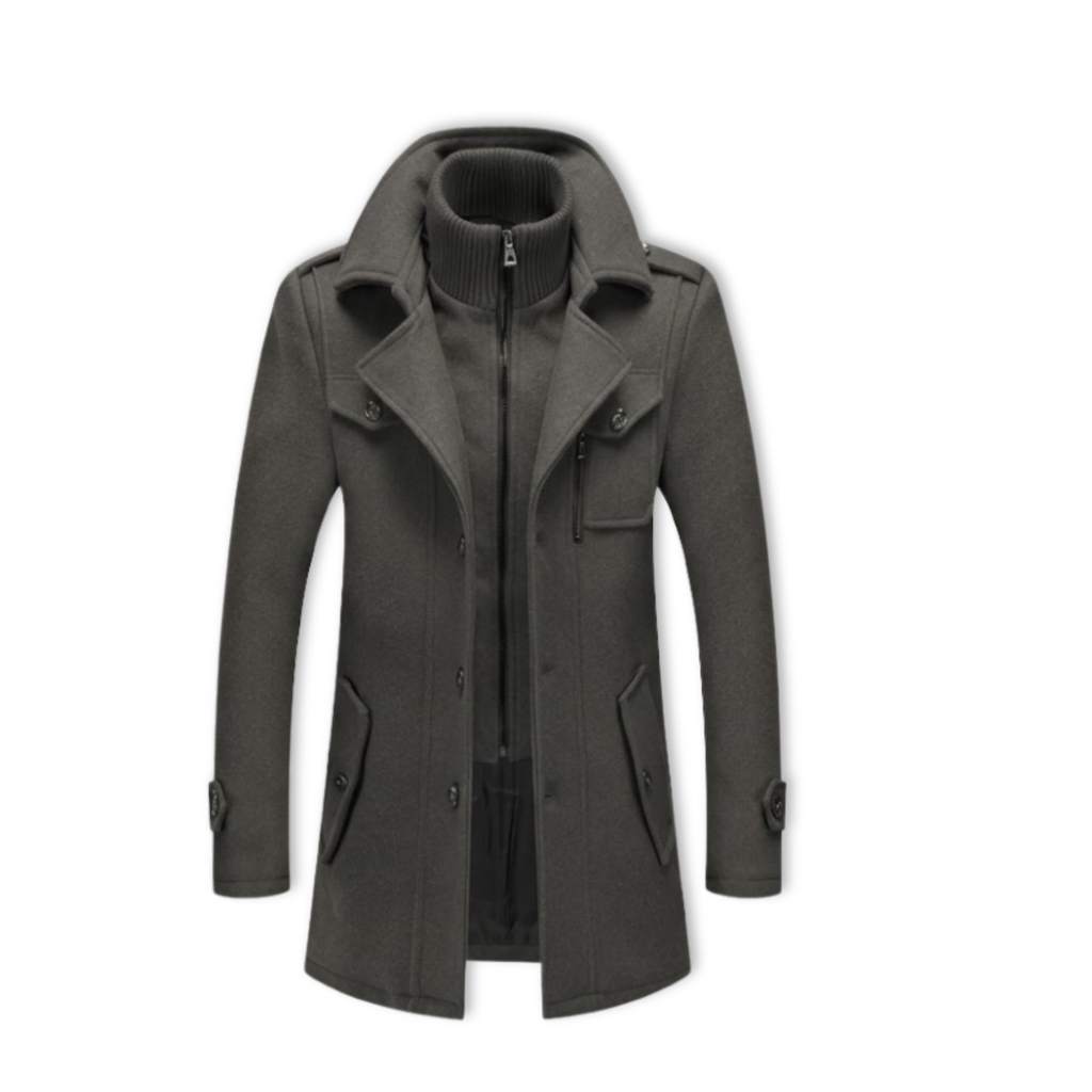 Daniel | Long Winter Coat with Double Collar