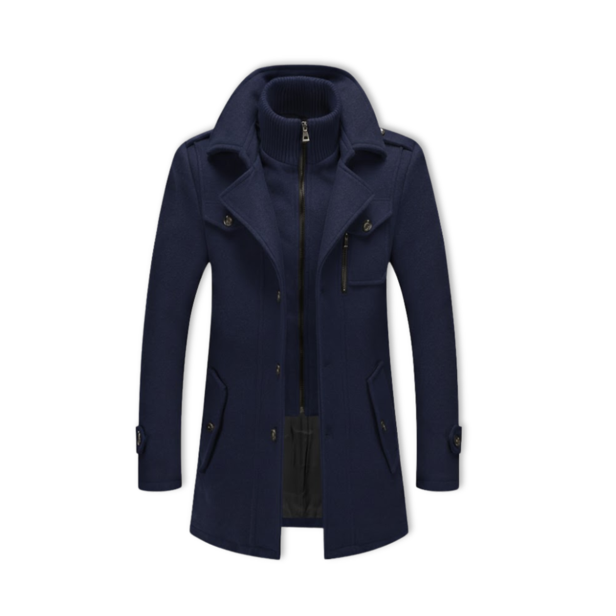 Daniel | Long Winter Coat with Double Collar
