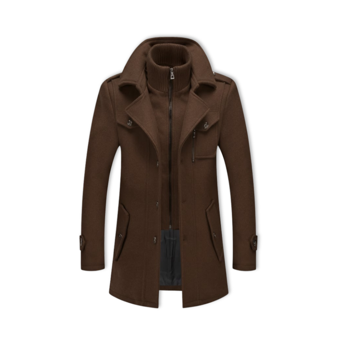 Daniel | Long Winter Coat with Double Collar