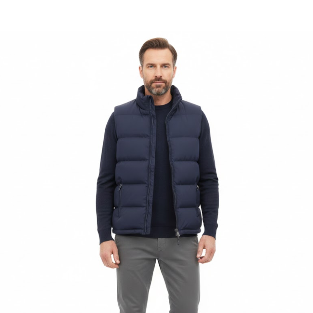 Silas | Puffer Vest with Stand Collar