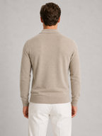 Men's Quarter Zip Jumper - Ribbed Cuff Long Sleeve Sweater