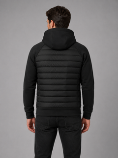 Men's Quilted Hooded Jacket with Zip Pockets