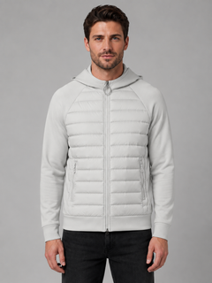 Men's Quilted Hooded Jacket with Zip Pockets