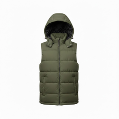 Nolan | Hooded Puffer Vest with Full Zip