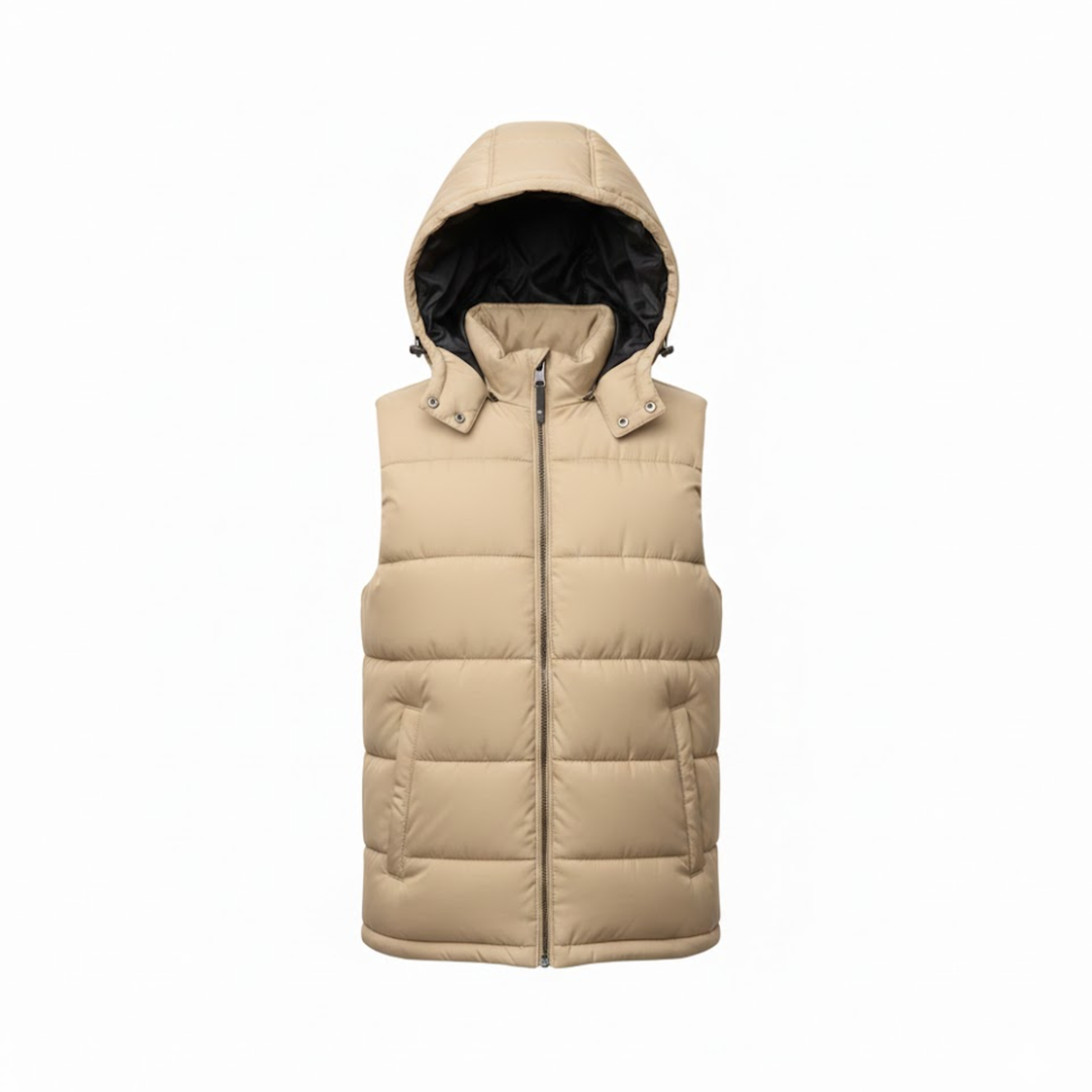 Nolan | Hooded Puffer Vest with Full Zip
