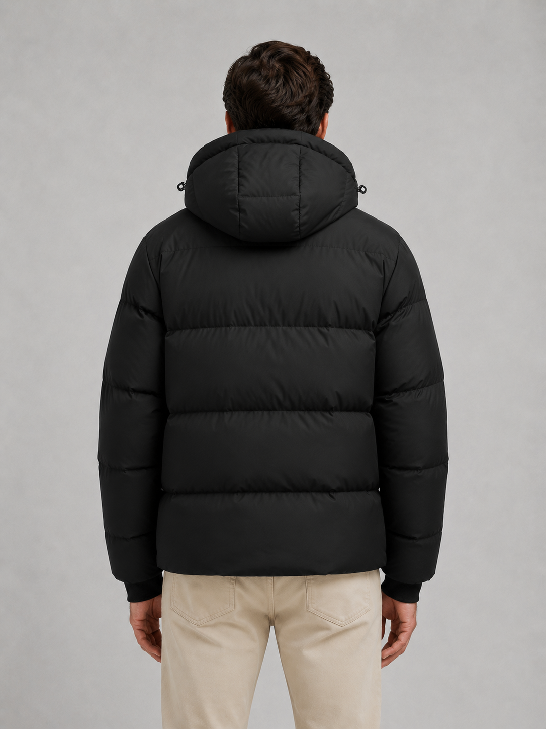 Men's Quilted Puffer Coat with Zip Closure