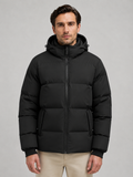 Men's Quilted Puffer Coat with Zip Closure