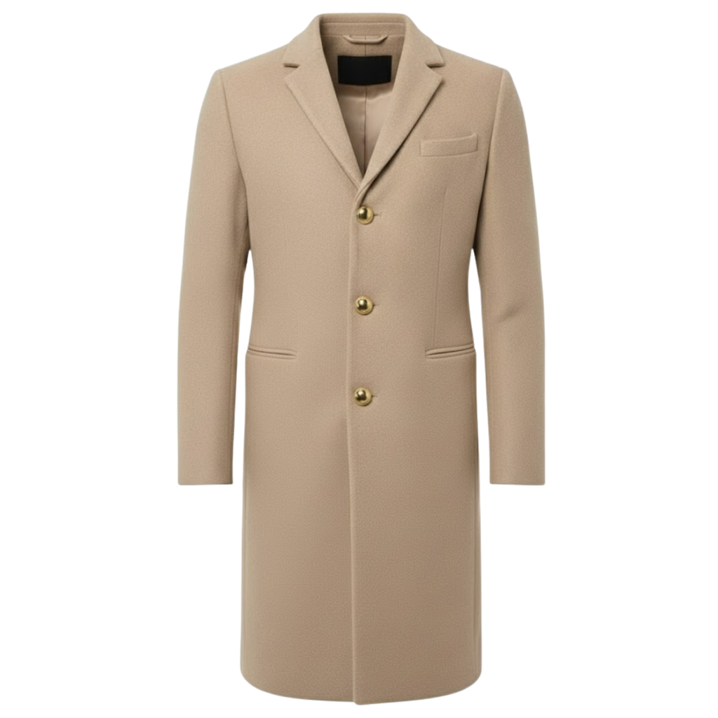 Kieran | Single Breasted Overcoat with Notch Lapel