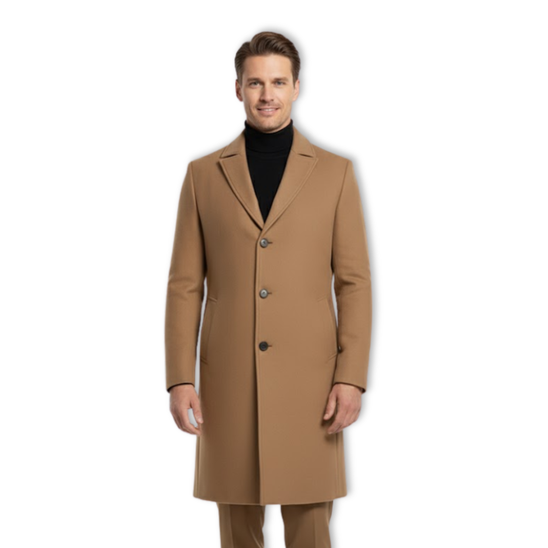 Everett | Long Overcoat with Notch Lapel