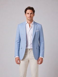 Men's Tailored Blazer with Windowpane Check – Smart Tailored Jacket
