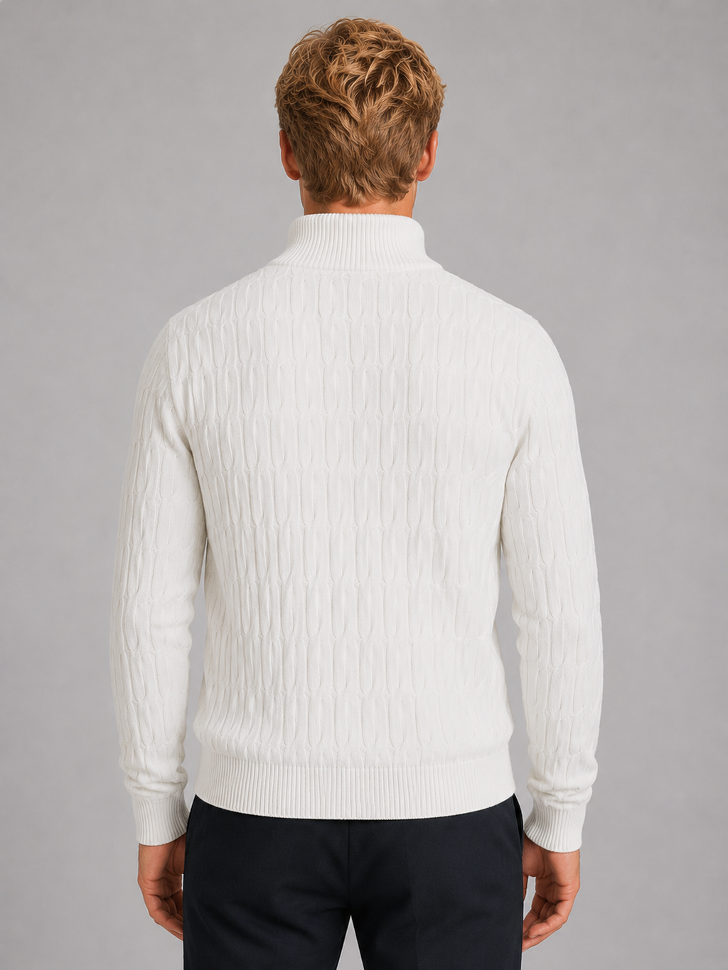 Men’s Textured Jumper with Quarter Zip
