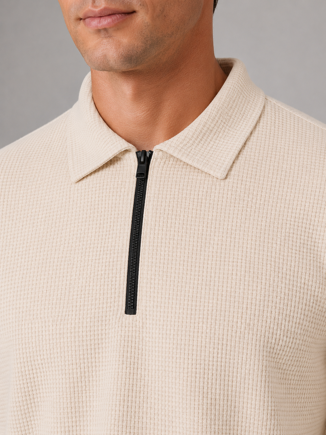 Men’s Textured Long Sleeve Top with Drawstring Trousers