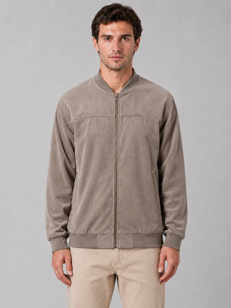 Men's Zip Bomber Jacket with Side Pockets