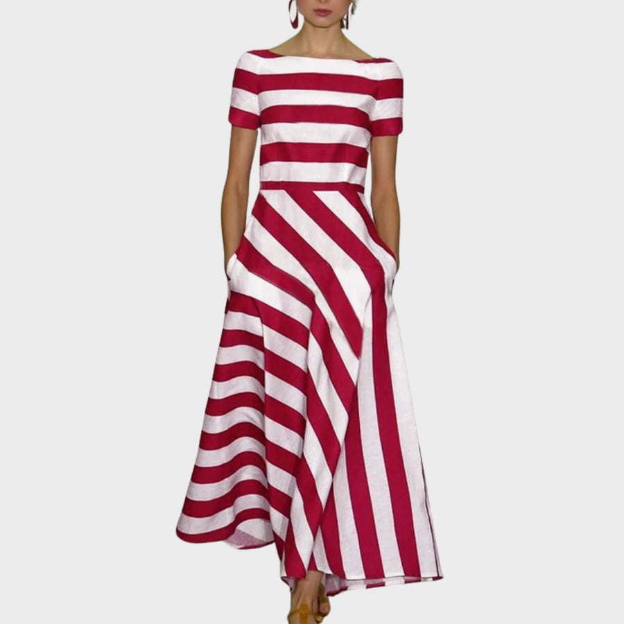 Women’s Fluid Stripe Dress with Pockets