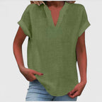 Women’s V-Neck Blouse with Notch Neckline