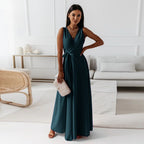 Hailey | Women’s Wrap Maxi Dress with Waist Tie