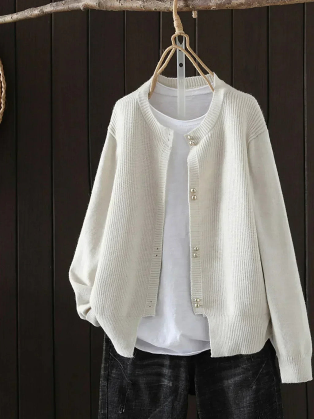 Auri | Women’s Cardigan with Pearl-Inspired Buttons