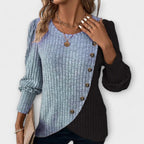 Xeraphine | Women’s Knitted Blouse with Asymmetric Button Detail