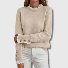 Evee | Women’s Elegant Sweater with Lace Details