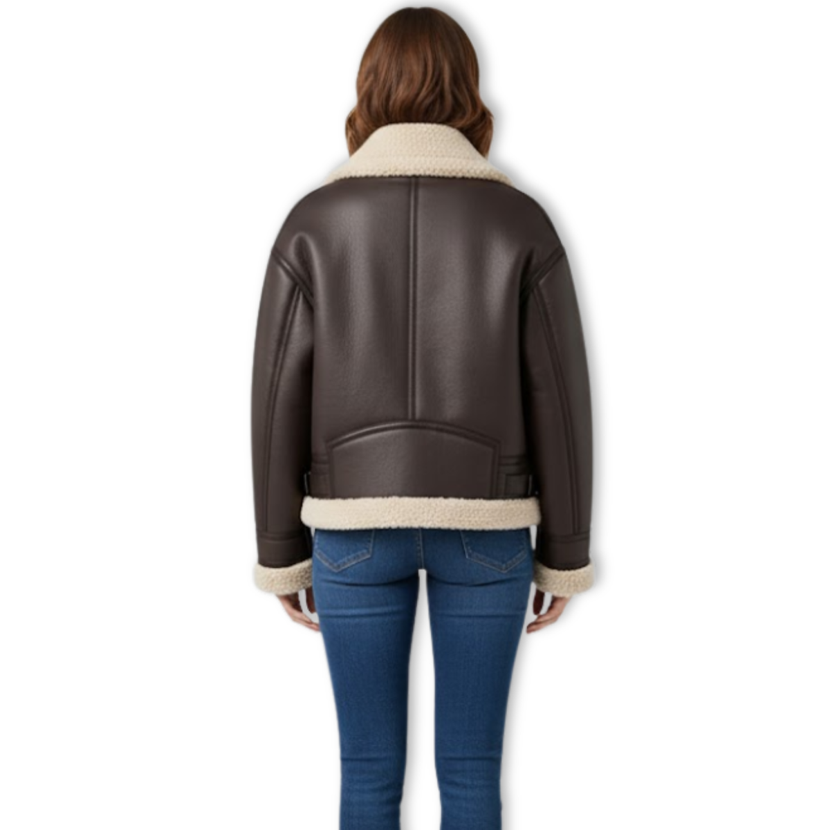 Women’s Belted Biker Jacket with Zipper Closure