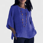Women’s Blouse with O-Neck and Relaxed Fit