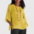 Women’s Blouse with O-Neck and Relaxed Fit