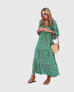 Women’s Boho Maxi Dress - Floral Print