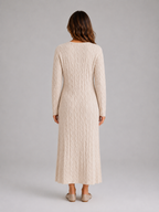 Women’s Cable Knit Dress with Long Sleeves