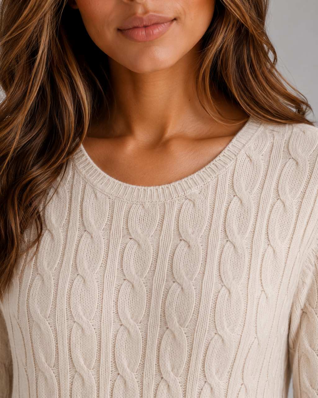 Women’s Cable Knit Dress with Long Sleeves