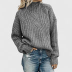 Women’s Cable Knit Sweater with Relaxed Fit