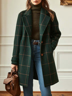 Women’s Check Coat - Lapel