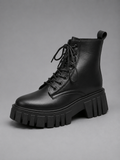 Women's Chunky Boots with Deep Tread Sole