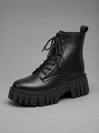 Women's Chunky Boots with Deep Tread Sole