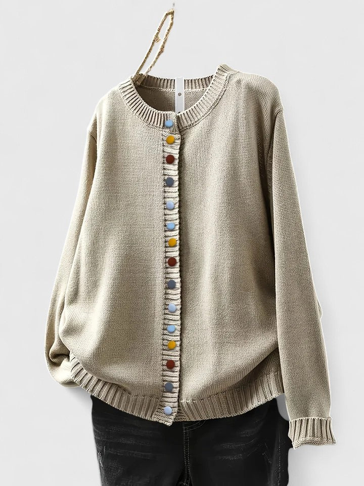 Willa | Open Front Cardigan with Round Neck