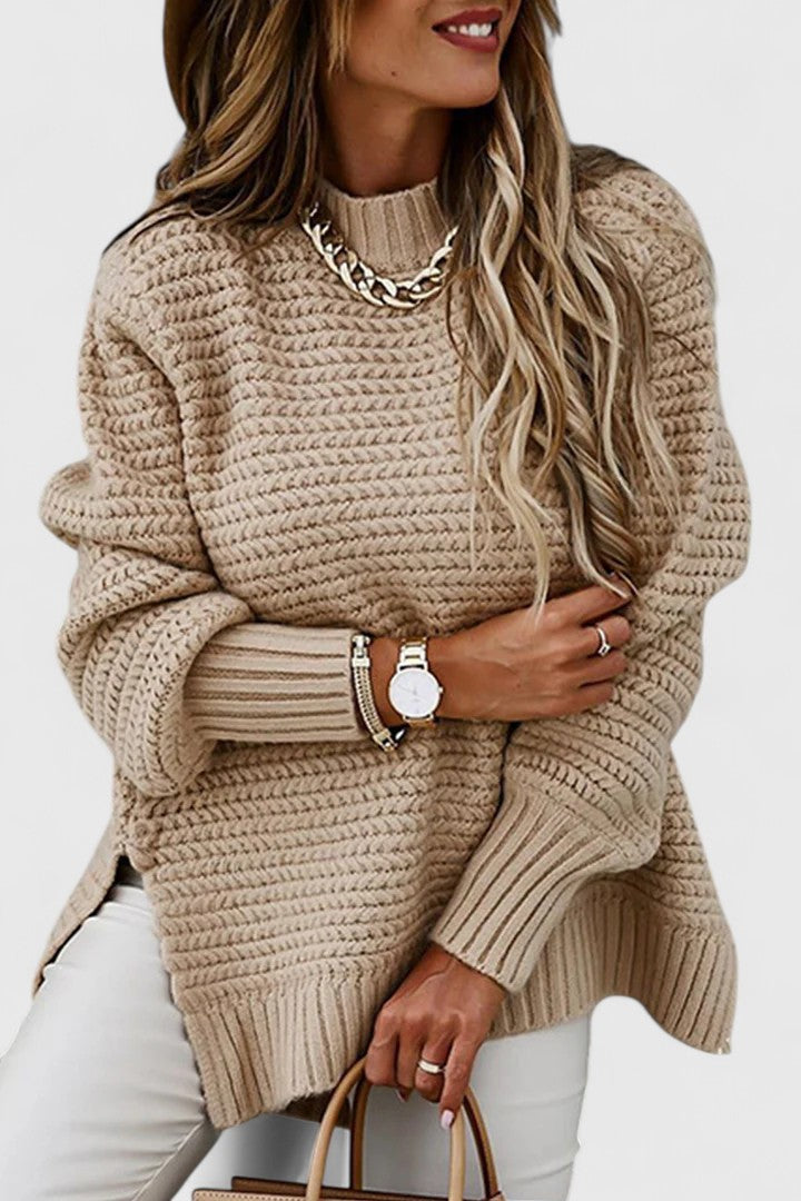 Women’s Comfortable Sweater with Slit Design